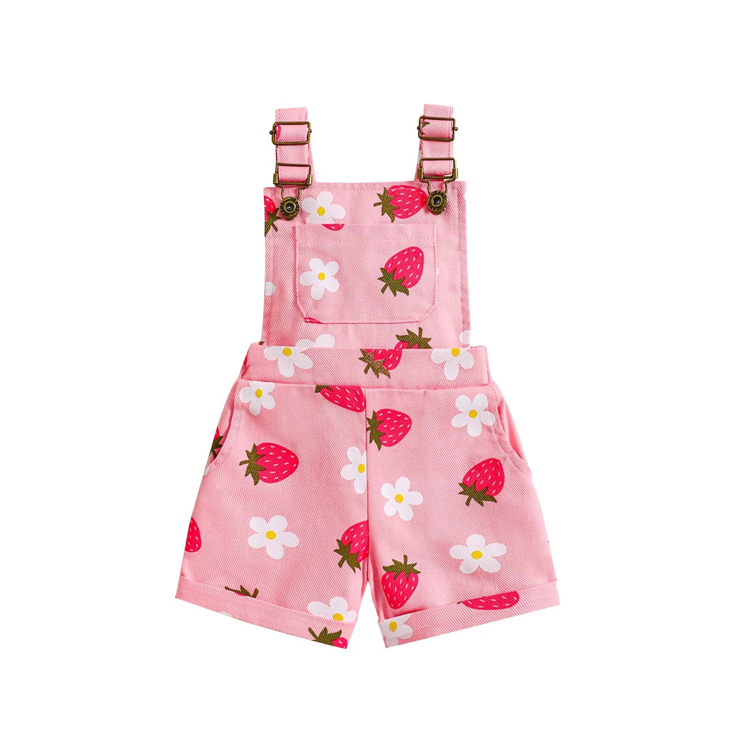 Toddler Baby Girl Sunflower Print Overalls Shorts with Pocket Suspender Trousers Cute Summer Clothing Outfit