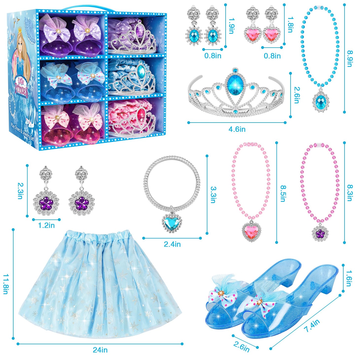 Princess Dress Up Toys & Jewelry Boutique,Girl Role Play Gifts,Kids Toys for 3-6 Years Girl Toddler B-Day Party Favors