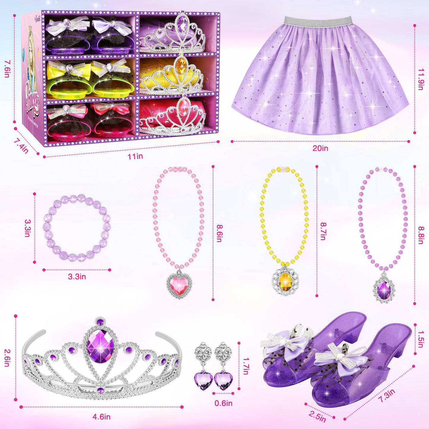 Princess Dress Up Toys & Jewelry Boutique,Girl Role Play Gifts,Kids Toys for 3-6 Years Girl Toddler B-Day Party Favors