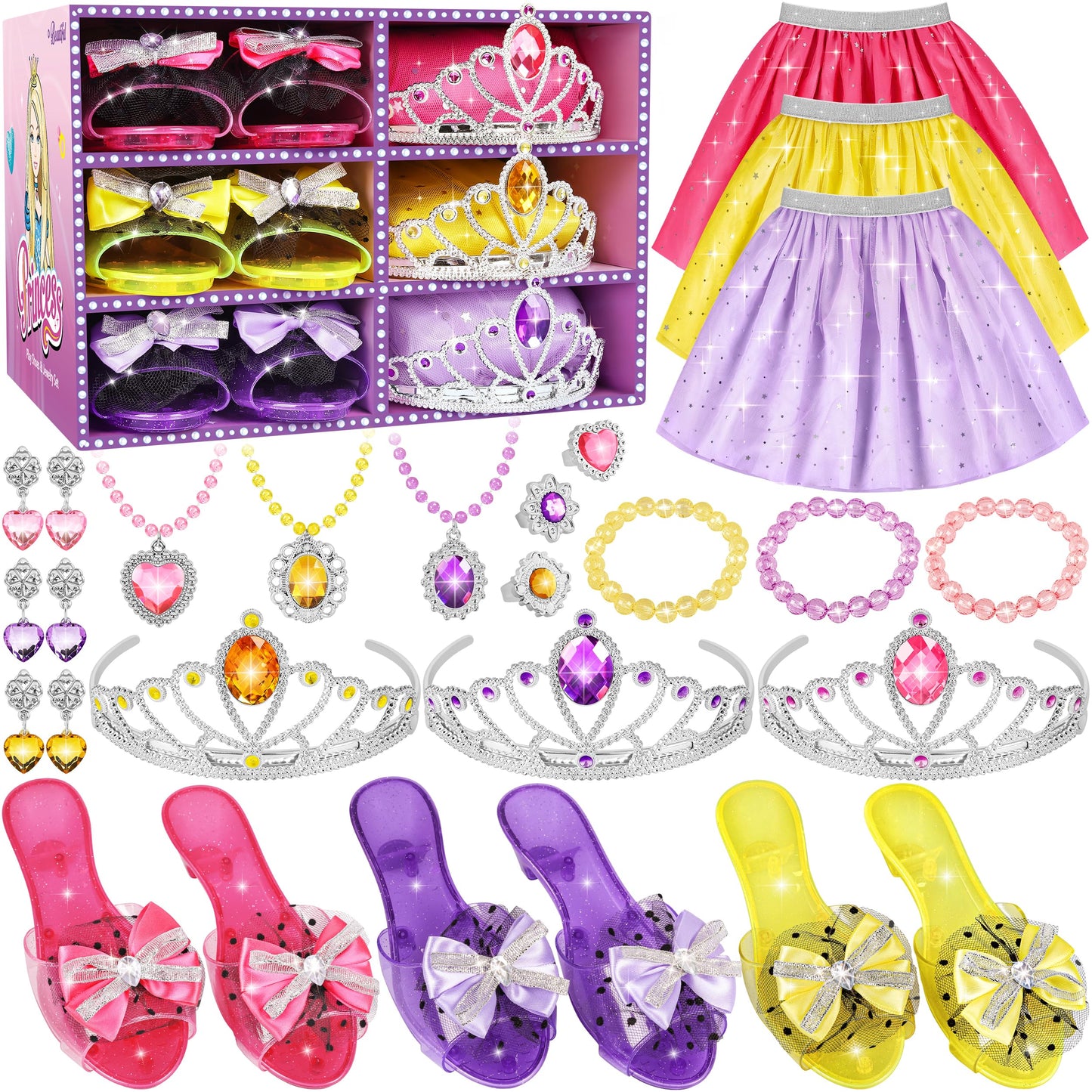 Princess Dress Up Toys & Jewelry Boutique,Girl Role Play Gifts,Kids Toys for 3-6 Years Girl Toddler B-Day Party Favors