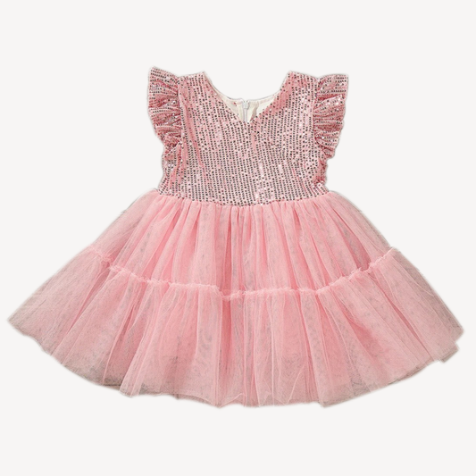 Tulle Sequin Dress Pink