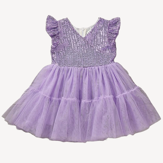 Tulle Sequin Dress Purple