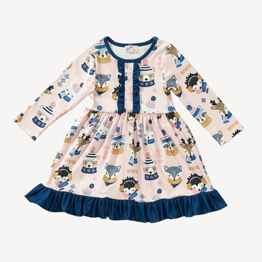 Cozy Forest Friends Dress