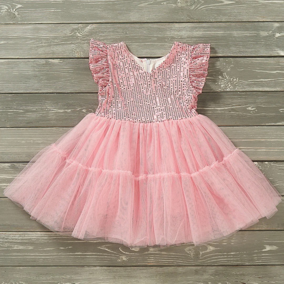 Tulle Sequin Dress Pink